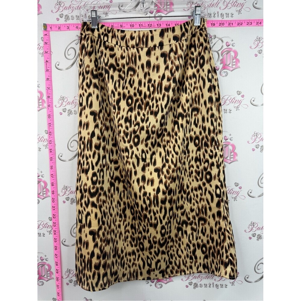 Missguided skirt cheetah Leopard Print Midi Skirt in Tan and Black